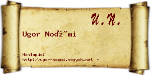 Ugor Noémi névjegykártya